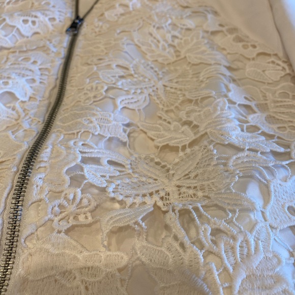 Joe’s Collection Ivory Bomber Jacket Size Small JJ Celeste Prestine - Picture 7 of 8